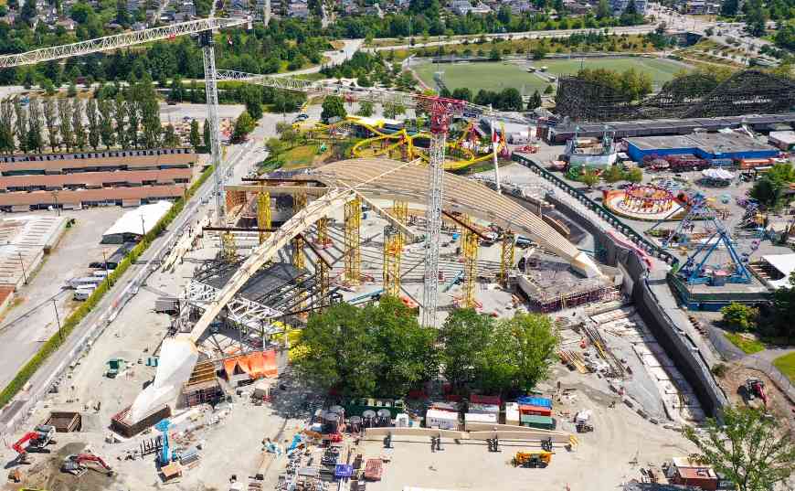 世界最大无支撑跨度木结构屋顶落地温哥华，星爆造型框定北岸山脉景观(图1)